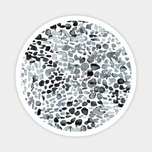 Speckled Watercolor black white Magnet